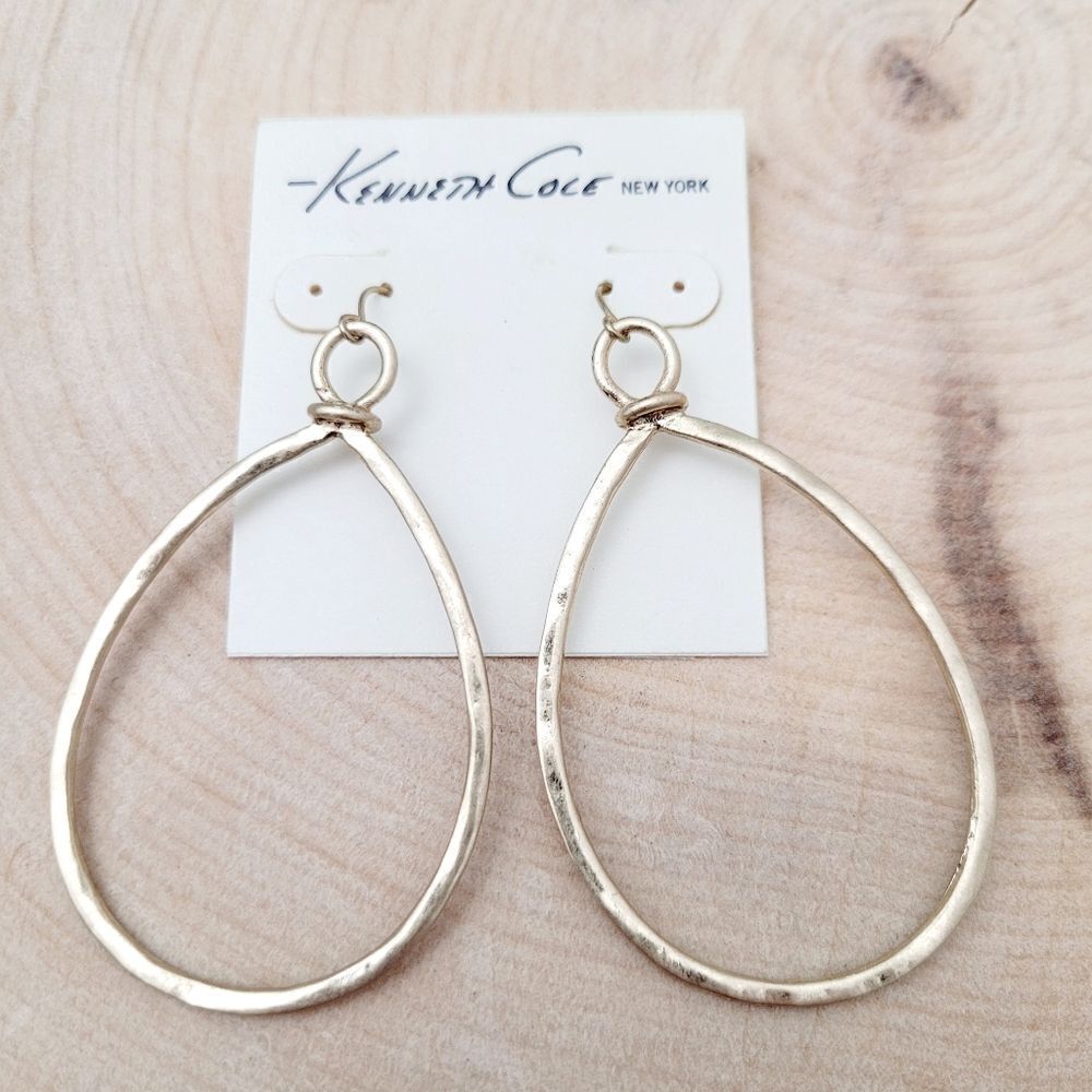 Brand New Kenneth Cole Gold Hoop Earrings